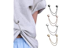 NIhtian 8 Pack Magnetic Clothing Clips, Multi-Function Magnetic Clothing Clip, Securely Hold Fabrics in Place, Magnets with Chain for Scarves,T-Shirt Clips Trousers Clothes Hijab Pinsv