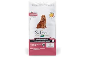 Schesir, Sucha karma dla dorosłych psów średniej wielkości na smak szynki, linia utrzymania krokietów - worek 12 kg