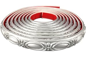 HY HAOYING ITTA Moulure flexible autocollante 2,2 cm x 3 m - Moulure diamant pour bord d'armoire, bord mural, porte, cadre miroir, décoration d'intérieur (argent)