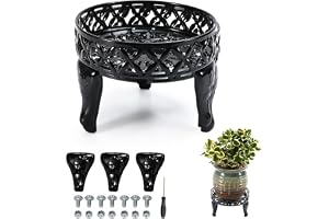 huiyaxun Växtställ inomhus, växtkrukstativ inomhus, växtställ, svart växtställ, 9 cm höjd metallgrytstigare robust och hållbar för blomkrukor i vardagsrum sovrum balkong lätt att montera