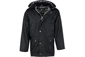 Romneys Giacca in cera inglese foderata – L'originale | Robusta giacca impermeabile antivento e impermeabile | calda e foderata come giacca invernale con cappuccio