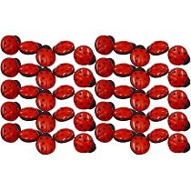 50 Stück Marienkäfer Knöpfe - 15 Mm, Rot, Aus Kunststoff Für Nähen, Stricken & Basteln