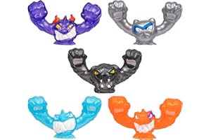 Heroes of Goo Jit Zu Meteor Madness Goo Slingers, Étire et envoie tes héros au Combat, Coffret de 5 frondeurs visqueux, Collectionne Les frondeurs des séries Hyper Blast et Cosmic Metallic