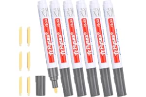 FESSOSKO 6 Pièces Stylo à Coulis Stylo à Carrelage, Réparation Stylo Remplissage de Coulis Stylo Restaurateur de Coulis pour Carrelage Mural avec Pointe de Rechange, Marqueur de Réparation (Blanc)