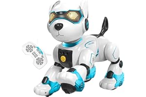 Dnenellr Roboter Hund Kinder, Ferngesteuerter Roboter Hund Programmierbar, Sprachgesteuerter (nur Englisch), Intelligenter Interaktiver Roboterhund, Singen Tanzen, Hund Roboter als Geschenk für Kinder