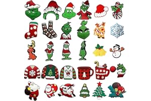 WKPBJX Croc Shoe Charms, 30 PCS Anime Decorations, Cute Christmas Charms for Festival Party Kids Teens Women Also Suitable for Bracelet Decoration