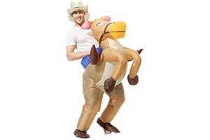 EONPOW Inflatable Costumes Halloween Adult Riding On Horse Dress for Men and Women