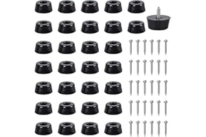 SPDYCESS 30 szt. Okrągły Meble Zderzaki z Gumowymi Nóżkami z Dopasowane Śruby,Antypoślizgowa Ochraniacze na Nogi Mebli Podkładki z Podkładka ze Stali Nierdzewnej dla Biurko Gabinet(D22x18xH10mm)