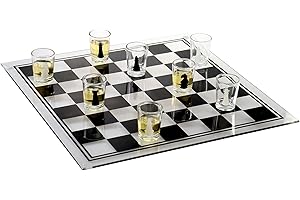MONSTERZEUG MostroMania Set Scacchi Alcolico con Shottini, Scacchiera in Vetro con 32 Bicchierini da Liquore, Gioco di Abilità, Articoli per Feste