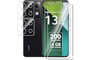 Fitudoos para Xiaomi Redmi Note 13 Pro 5G/Poco X6 5G Cristal Vidrio Templado Protector de Pantalla[2 Piezas]+Protector de Lente de Cámara[2 Piezas], [9H Dureza] [Resistente a Arañazos].