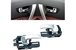 ZEALfix para Qashqai J10 Manija de la puerta interior Izquierda y Derecha Dentro cromada 80671-JD00E (Paquete de 2)