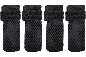 CAICHUXIYE Cat Boots,paw Covers Anti-Scratch Cat Foot Covers for Cats Adjustable Mesh Cat Claw Protectors Non-Slip Breathablesuitable for Family Pet Cat Bathing and Nail Cutting (4 Pieces) (Black, S)