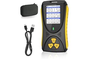 RUIZHI Portable Geiger Counter - Rechargeable Nuclear Radiation Detector for Beta Gamma X-ray Detection, Measures in CPM μSv/h μR/h μSv, Geiger Sensors with LCD Screen