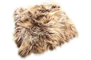 ‎ROHN MODEN Rohn Moden Sitzkissen, Sitzauflage Schnucke aus echtem hochwolligem Lammfell für Stuhl, Rollstuhl, Katzenbett, Hundebett und Dekoration - Kuscheliges und vielseitiges Accessoire in Cappuccino