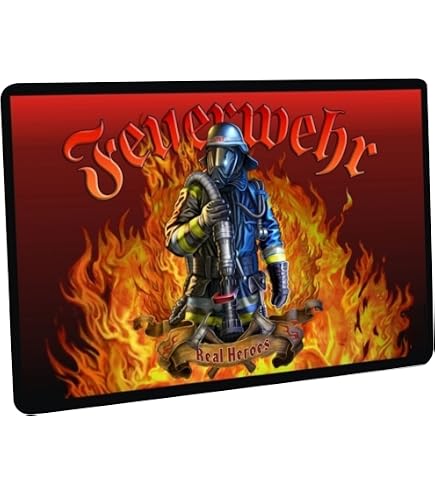 OM3 Fußmatte Mit Spruch – „Hier Wohnt EIN Feuerwehrmann“, 60x40 Cm, Rutschfest & Waschbar