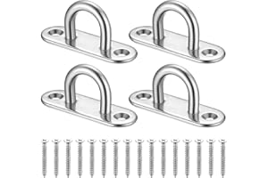 Zhujiehigh Eye Plates Heavy Duty Ceiling Hooks, 4 Pcs Swing Hangers Hooks 150KG Capacity, for Hanging Yoga Boxing Punch Bag Swing Chair Hammock Hanging Kit, Gym Wall Carabiner Suspension Hook