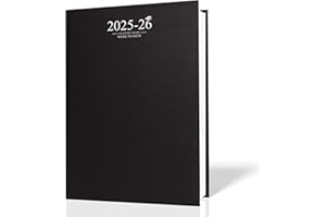 G4GADGET 2025-2026 Academic Diary, A4, Week to View, Black, Case Binding, Two Pages per Week Format
