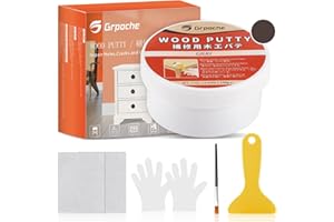 GRPOCHE Mastic à Bois 200g, Mastic À Bois Décoratif Rebouche Bois pour Gros Trous et Fissures Bois Clair, Séchage Rapide(Gris)