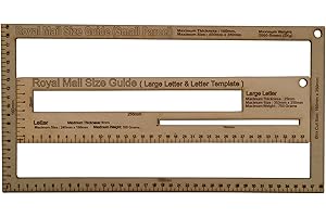 Trimming Shop 3pcs UK Shipping Mail PIP Template, Wooden Postal Size Guide for Large Letter, Small Letter and Parcel Categories, Royal Mail Pricing in Proportion Ruler, Durable 3-Size Gauge Tool