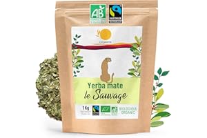 ORIGEENS ORGANIC and FAIRTRADE YERBA MATE 1KG - The Wild | Organic Unroasted Yerba Mate, Leaves, Without Dust | Energy and Detox Drink