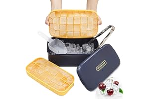 Baozun Silikonowy pojemnik na kostki lodu z pokrywką, 64 przegródki