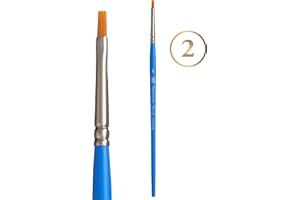 Princeton Artist Brush Select Simili Manche Court nuanceur Plat No 2, Bleu, Flat Shader 2