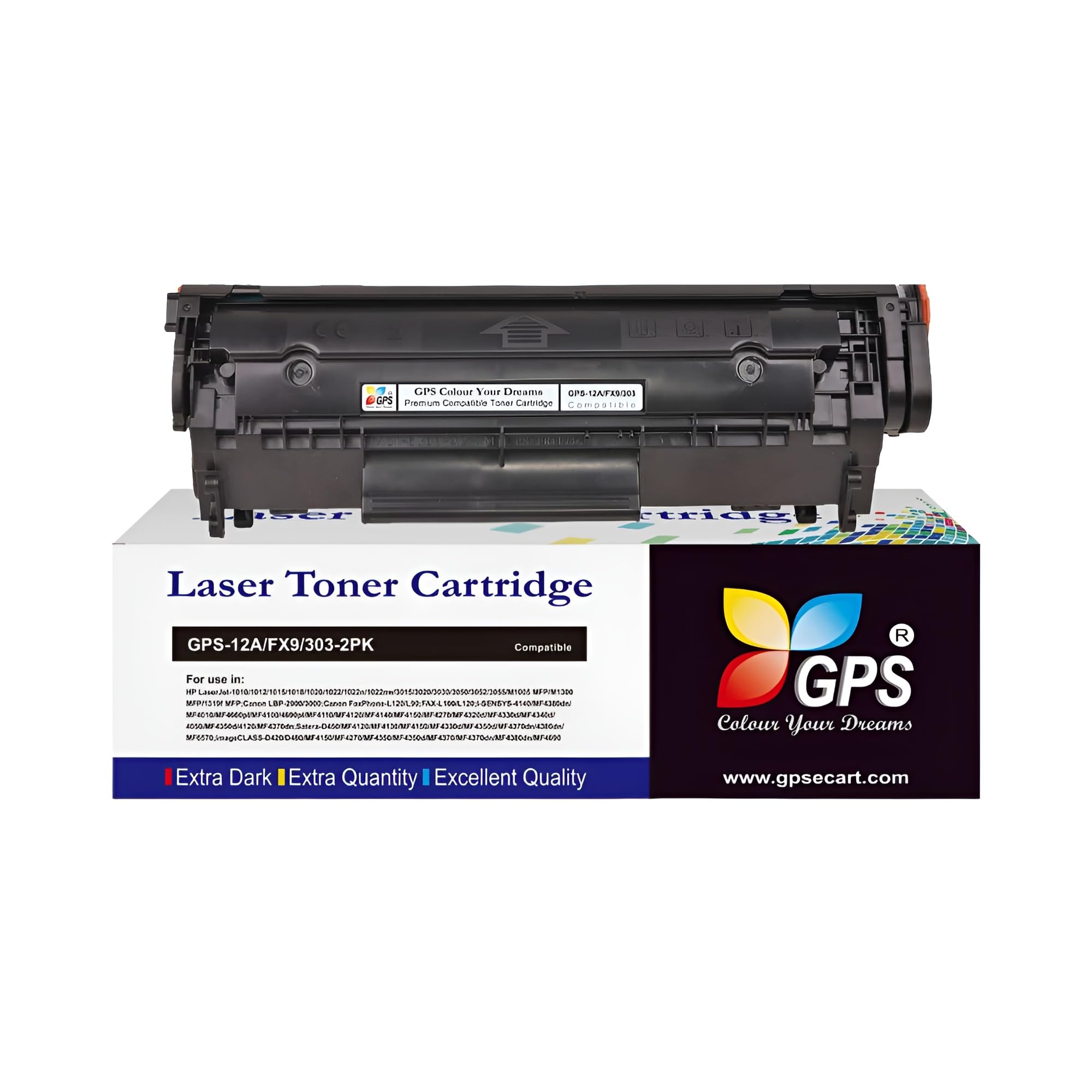 GPS Colour Your Dreams 12A / Q2612A Toner Cartridge, Compatible with HP Laserjet 1020 Plus, M1005, 1018, 1010, 1012, 1015, 10