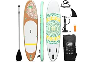 HIKS SUP Inflatable Stand Up Paddle Board Set Inc Paddle, Pump, Backpack & Leash Suitable all Abilities Ideal Beginners Paddle-board Kit…