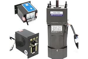 CHIMHOON AC 220V 90W 100K Gear Motor, Asynchronmotor, Getriebemotor mit Drehzahlregler, 1 PH Elektromotor, Stufenlos Regelbarer Frequenzumrichtermotor, Groß Wechselstrom