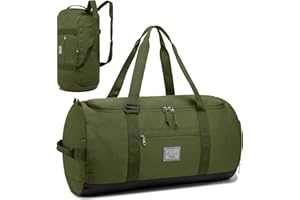 Lyweem Travel Duffel Bag for Men, 60L Large Sports Duffle Bag Backpack for Women Weekender Overnight Holdall Bags with Shoes Compartment Multifunctional Gym Bags, Green
