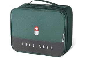 VOKMON Home First Aid Bag Empty First Aid Bag Emergency Storage Bag Medical Supplies Organizer Travel Medicine Bag Perfect for Car Travel Home Workplace Vehicle Camping Hiking Boating Outdoor