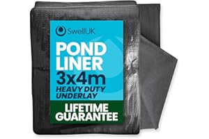 Swell UK 4m x 3m Pond Liner Heavy Duty Underlay | UV Resistant | Garden Fish Ponds