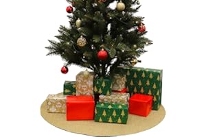 ‎PRIMAFLOR - IDEEN IN TEXTIL Primaflor - Ideen in Textil Weihnachtsbaum-Unterlage Glimmer Rund - Gold, 50 cm Durchmesser, Tannenbaum-Bodenschutzmatte, Glitzer Event-Teppich