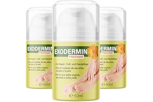 MAYPRODUCTS Exodermin Premium – Crème pour les pieds pour les soins quotidiens des ongles, des pieds et de la peau – dans un distributeur à pompe pratique – Crème de 50 ml (3x)