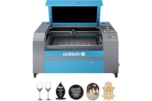 OMTech 60W Macchina per Incisione Laser CO2 500x700mm Incisore Laser con Pannello di Controllo Digitale Aria Assistita RDWorks e Ruote Incisore con Taglio Laser Commerciale per Legno Vetro Acrilico