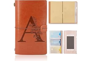 ‎HSDSH HSDSH Leder Notizbuch, Nachfüllbares Reisejournal, Vintage Tagebuch zum Geburtstag Geschenk für Frauen Männer, Personalisierte Geschenke für Mama Papa Schule Freund Lehrer Schwestern Kollegen（A
