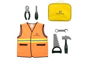 ColorBaby 49957 - Set de herramientas para niños con chaleco, maletín y 7 piezas My Tools / Herramientas de juguete, juegos de construcción, kit de construcción de juguete para niños, Ingeniero
