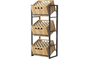 jockcaras Getränkekistenregal für 3 Getränkekisten - Platzsparend & Vielseitig: Stabiles Kistenregal | 3 Ebenen Getränkeregal | Ideal für Bier, Obst & Co - Für Wohnzimmer, Küche & Keller