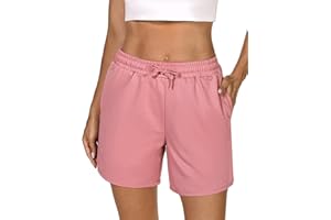 Demegimi Pantalon Corto Mujer,Pantalon Deporte Corto Mujer con 2 Bolsillos Laterales Verano Shorts Deportivos Mujer Pantalones Chandal Mujer Yoga Fitness