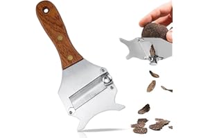 LPZMPZ Rebanador de Trufa, Cortador de Trufas, Cortador de Queso de Trufa de Acero Inoxidable, Rallador de Trufa con Cuchilla Ajustable Cortador, Mango de Madera, para Chocolate Trufas Queso