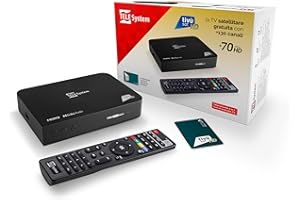 TELE System Decoder Satellitare TS9019HEVC, Smartcard tivùsat Classic Inclusa, Oltre 70 Canali HD Gratuiti, Aggiornamento Automatico Canali