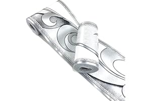 Mesoar Peel Stick Border Siver Grey Self Adhesive Wallpaper Border Backsplash Tiles Decorative Ceiling Sticker Molding Border 10cm by 32.8ft