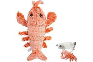 HEMORE Juguete para Perros de Langosta, Juguete para Perros Interactivo de Langosta de Lujo de 10.24 Pulgadas, Juguetes para Perros de Gato de Langosta Saltando, Juguete de masticación de Perro de Carga