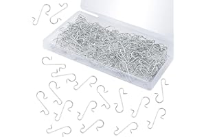 LUTER 200pcs Christmas S Hooks with Storage Box - Small Metal Wire Hooks for Hanging Xmas Tree Ornaments Festival Decorations (Silver)