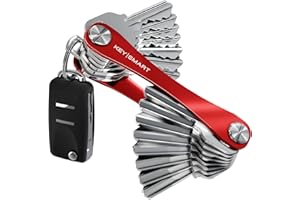KeySmart - Portachiavi e organizzatore di chiavi compatto (max. 22 chiavi, Rossa)