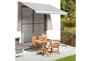puraday Tissu de rechange pour store 3,5 x 2,5 m - Anthracite et blanc - Tissu de store en polyester imperméable avec revêtement PU