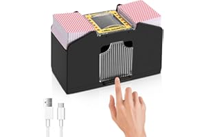 ZONJIE Mélangeur de cartes automatique, mélangeur de cartes à 4 jeux, mélangeur de cartes USB rechargeable/alimenté par piles, mélangeur de cartes de casino électronique, mélangeur de cartes à jouer