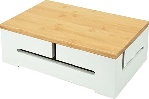 Relaxdays kabelbox, kabeldragning & ventilation, HxBxD 11 x 32 x 22 cm