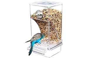 RUILONGHAI Automatic No-Spill Transparent Bird Feeders,Acrylic Bird Seed Feeders Hanging,No Messes Bird Feeder,automatic bird feeder for cage,bird seed feeder,Cage Accessories for Parakeet Canary Cockatiel Finch