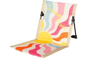 AKTIVE 62462 Summer Fling Tapis de Plage Pliable inclinable 39 x 39 x 40 cm Dossier réglable, Tissu Oxford résistant, système Anti-basculement, avec Sac de Transport, léger et Compact